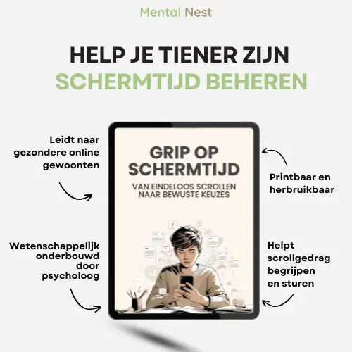 Mental Nest werkboek voor het beheren van schermtijd voor tieners.
