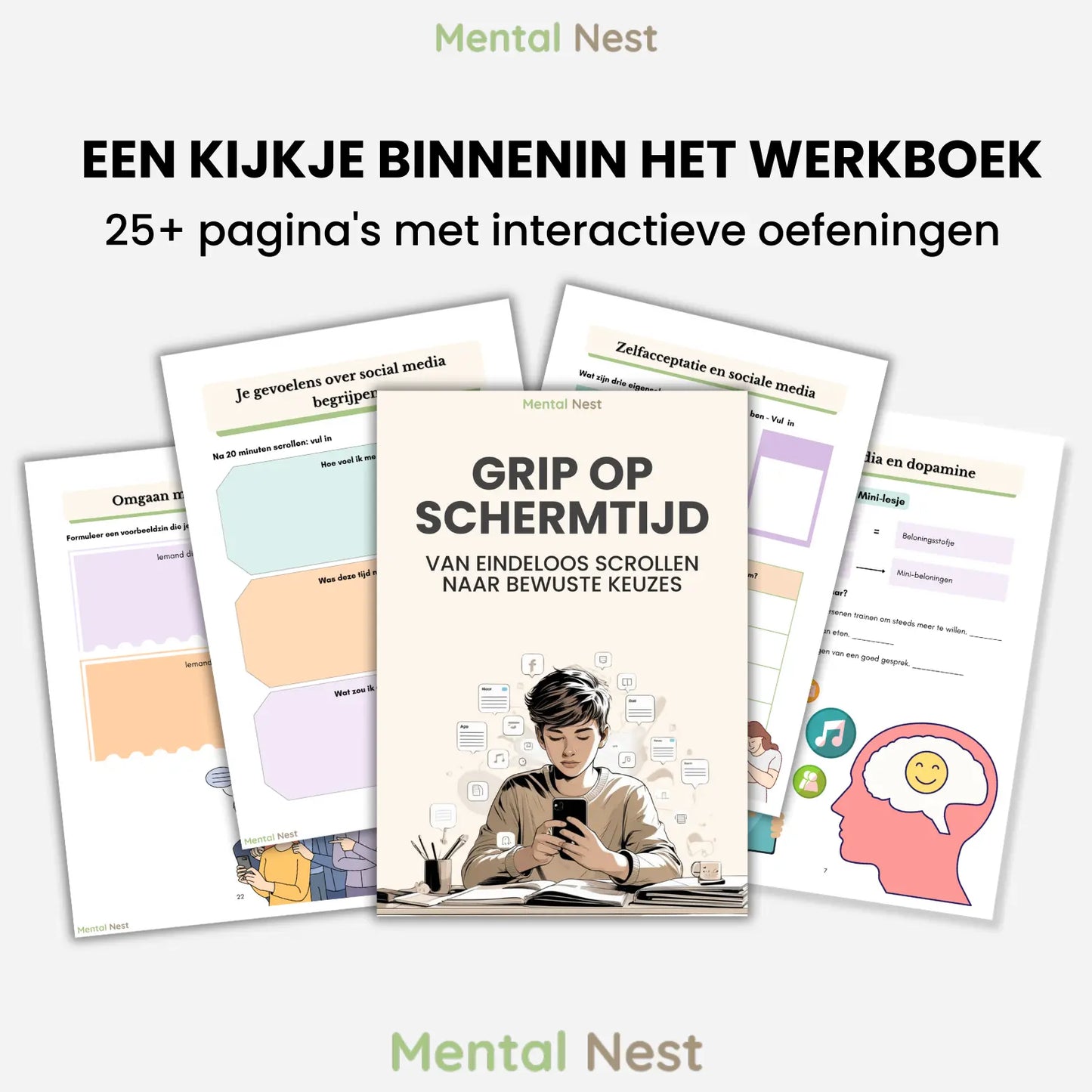 Werkboek Grip op Schermtijd - Van eindeloos scrollen naar bewuste keuzes - hulpmiddel voor tieners.