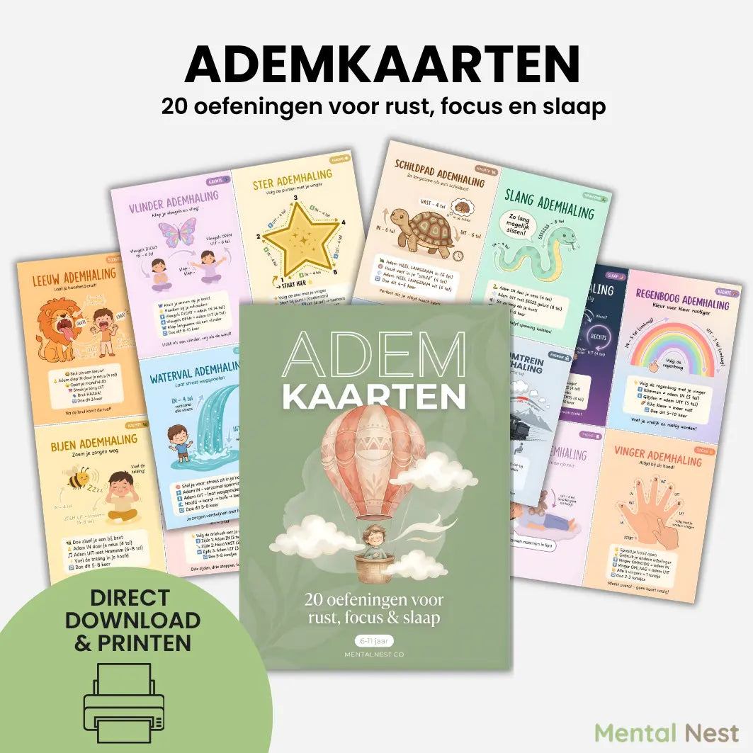 Ademkaarten set voor kinderen – speelse ademhalingsoefeningen bij grote emoties