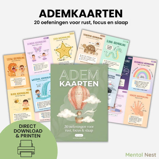 Ademkaarten set voor kinderen – speelse ademhalingsoefeningen bij grote emoties