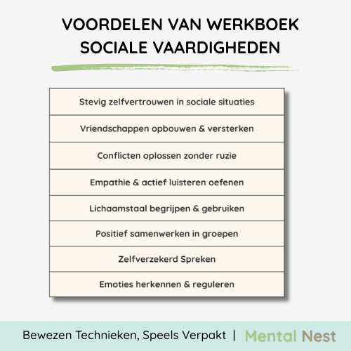 Werkboek: Sociale Vaardigheden (6-12 Jaar) + oudergids – ontworpen door psychologen – Mental Nest