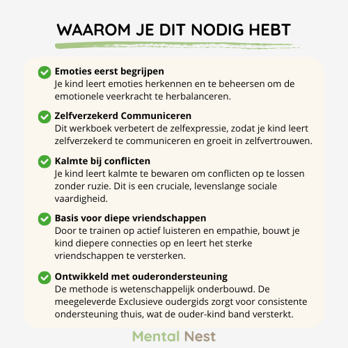 Werkbladen uit Werkboek: Sociale Vaardigheden (6-12 Jaar) + oudergids – Mental Nest