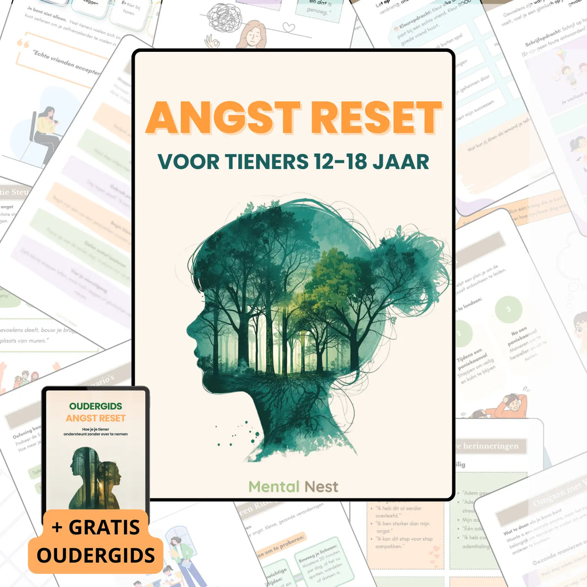 Werkboek: Angst Reset Voor Tieners (12-18 Jaar) + oudergids – Mental Nest