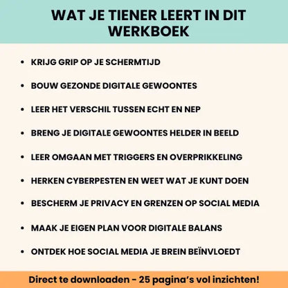 Inhoudsopgave Werkboek voor Digitale Rust