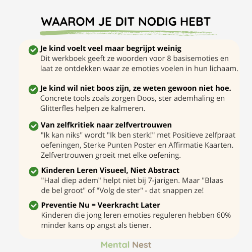 Uitleg waarom het Grote Gevoelens Werkboek belangrijk is voor de emotionele ontwikkeling van kinderen