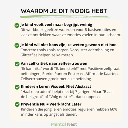 Uitleg waarom het Grote Gevoelens Werkboek belangrijk is voor de emotionele ontwikkeling van kinderen